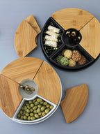 Modern Living Room Four Grids Dried Fruit Tray With Lid Ceramic Snack Storage Box