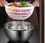 The Royal Steel Spinner: 3-in-1 Salad Washer & Serving Bowl