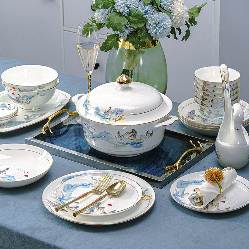 Nordic Bone China Tableware Set For Household Use