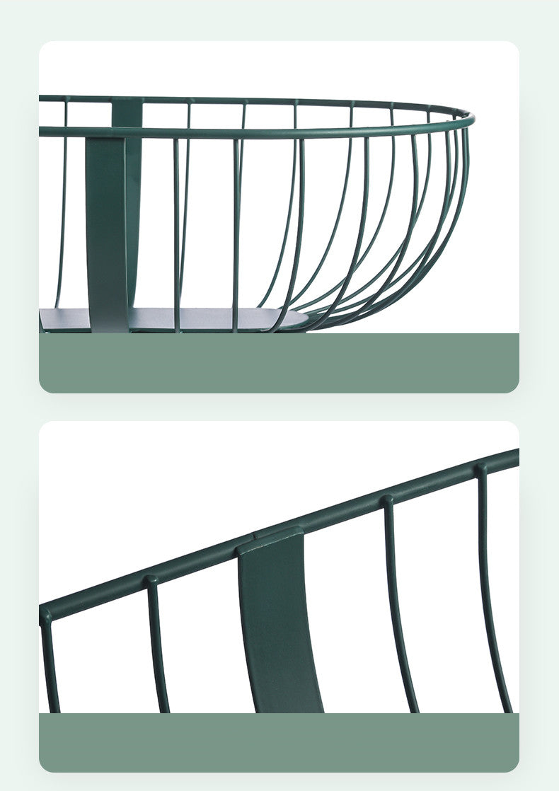 Metal Hollowed Out Fruit Vegetable Snack Tray Bowl Basket Kitchen Storage Rack Holder Large Capacity Kitchen Organizer Basket