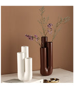 Creative Pipe Shape Porous Ceramic Vase