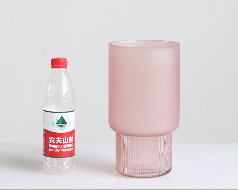 American creative Nordic minimalist glass vase frosted flower arrangement water dried flower flower living room dining table decoration