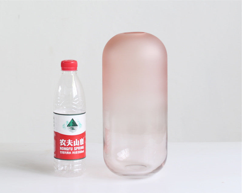 American creative Nordic minimalist glass vase frosted flower arrangement water dried flower flower living room dining table decoration