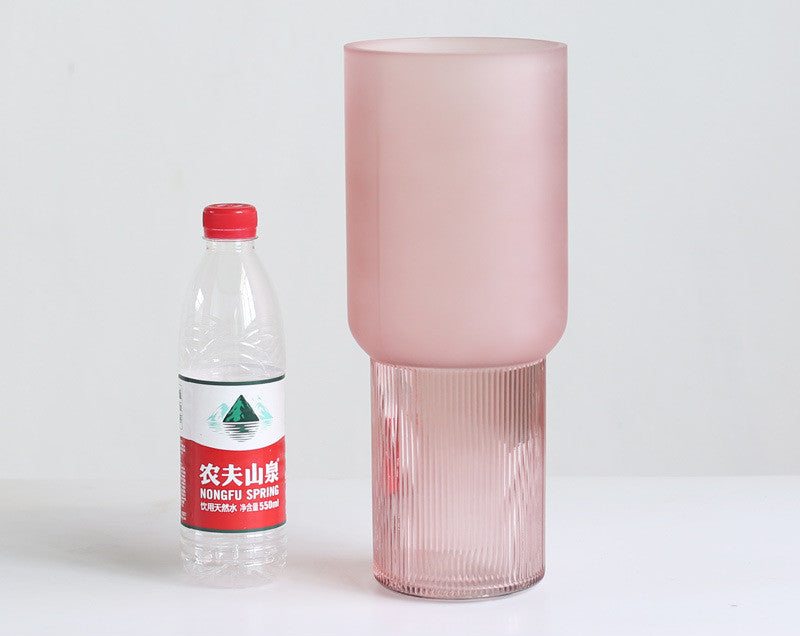 American creative Nordic minimalist glass vase frosted flower arrangement water dried flower flower living room dining table decoration