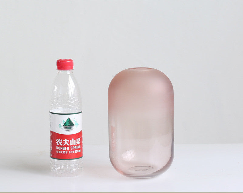 American creative Nordic minimalist glass vase frosted flower arrangement water dried flower flower living room dining table decoration