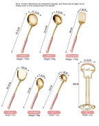 Light Luxury Kitchenware Cooking Seven-piece Ceramic Handle Stainless Steel Kitchen Supplies