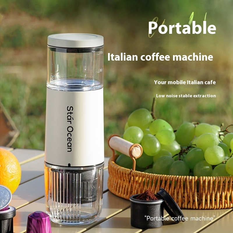 Portable Coffee Machine Automatic Extraction Ground Coffee Capsules Dual-use