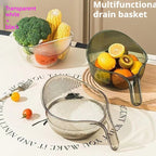 Multifunctional Drain Basket Rice Washing Blue Kitchen Vegetable Basin Sub Fruit Basket