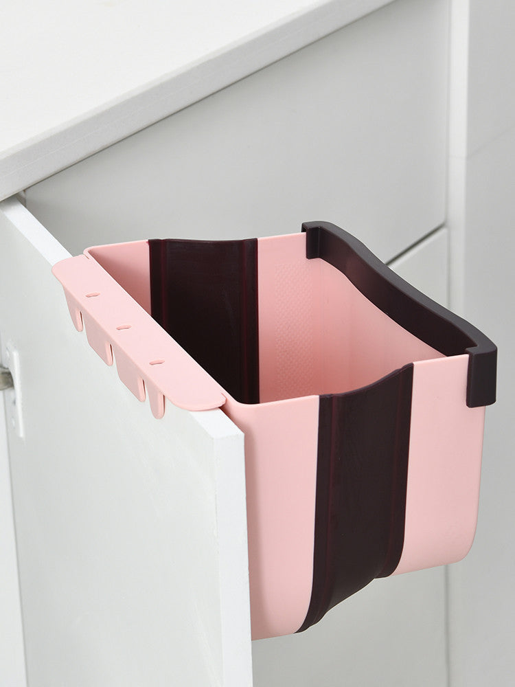 Trash Can Household Folding Paper Basket Hanging Sorting Bin