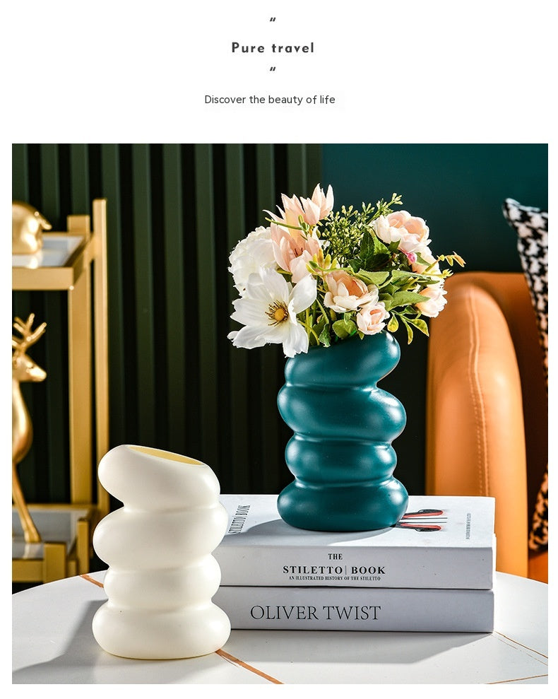 Plastic Spiral Vase Nordic Style Creative Flower Arrangement Container Ornaments