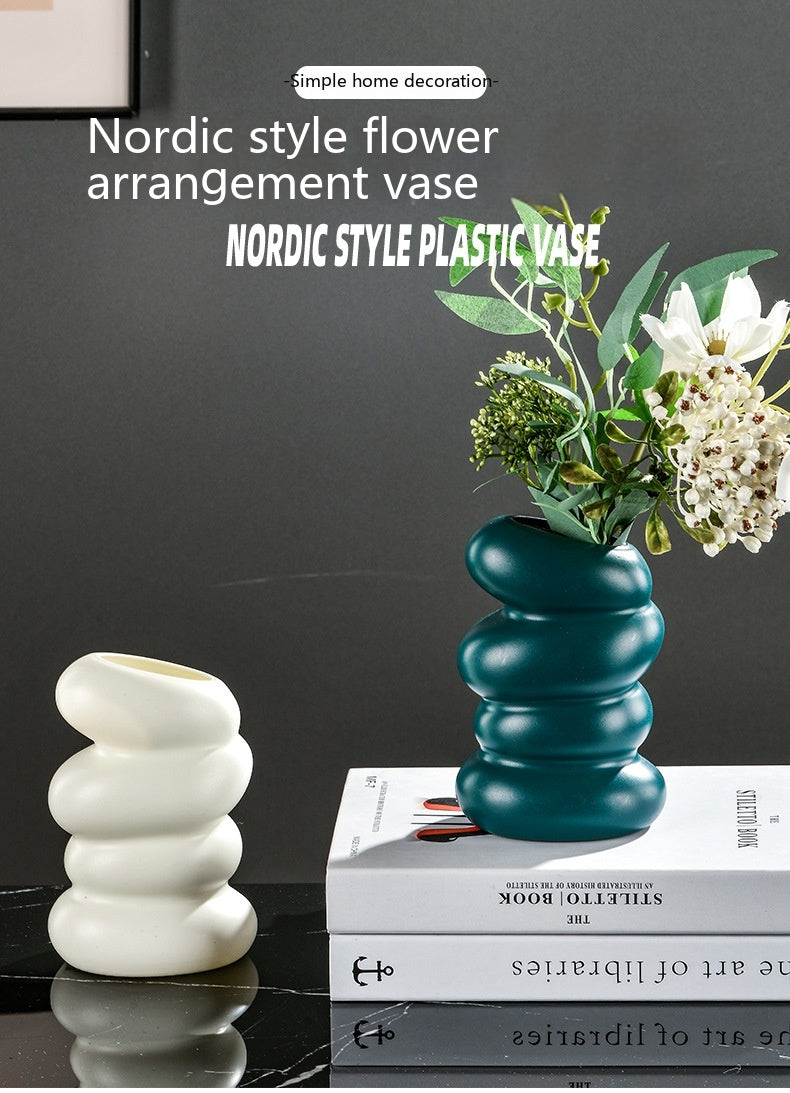 Plastic Spiral Vase Nordic Style Creative Flower Arrangement Container Ornaments