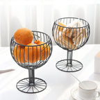 Geometric hollow wrought iron wine cup-shaped fruit basket