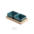 Japanese-style Tea Tray Ceramic Gridded Dried Fruit