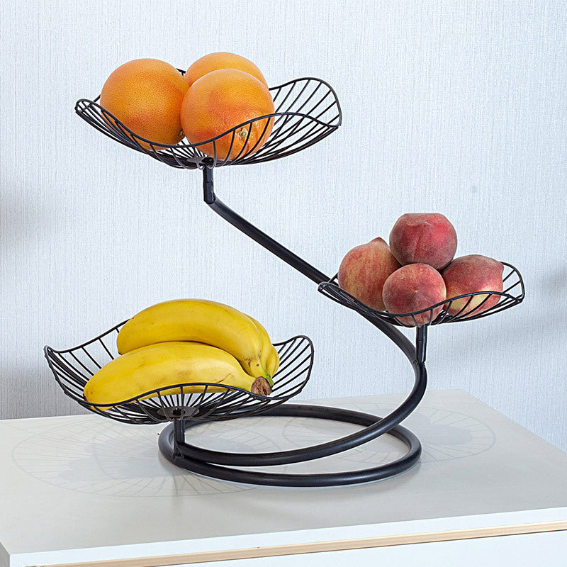 Household Three-layer Simple Iron Art Multi-layer Fruit Tray Storage Basket