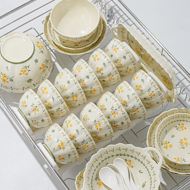 Underglaze Color Bowl And Dish Suit Household Ceramic Tableware