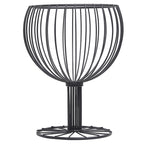 Geometric hollow wrought iron wine cup-shaped fruit basket
