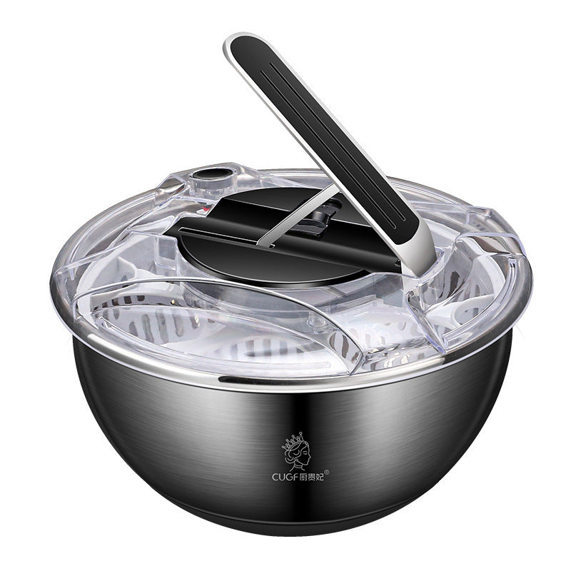 The Royal Steel Spinner: 3-in-1 Salad Washer & Serving Bowl