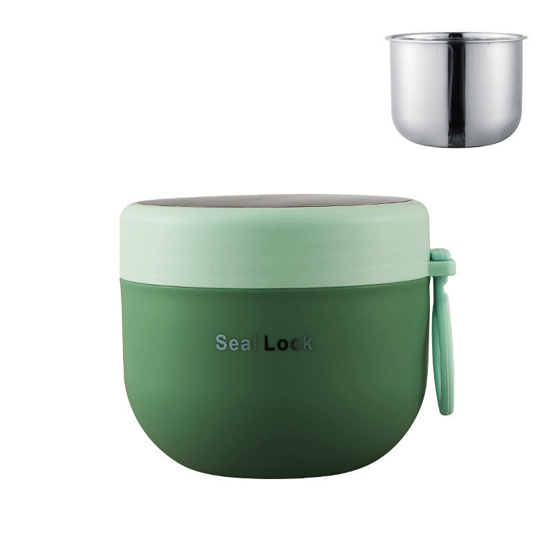 304 Stainless Steel Insulated Oatmeal Cup Soup Microwave Portable With Spoon