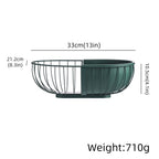 Metal Hollowed Out Fruit Vegetable Snack Tray Bowl Basket Kitchen Storage Rack Holder Large Capacity Kitchen Organizer Basket