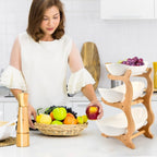 Stacked Fruit Tray Multi-layer Plate Three Compartments Snack Candy Platter Bowl