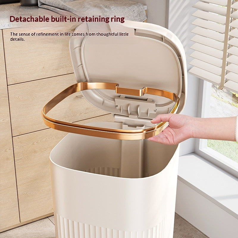 Foot-pedal Trash Can With Lid For Home Bathrooms