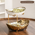 Household Multi-layer Light Luxury Ceramic Fruit Tray