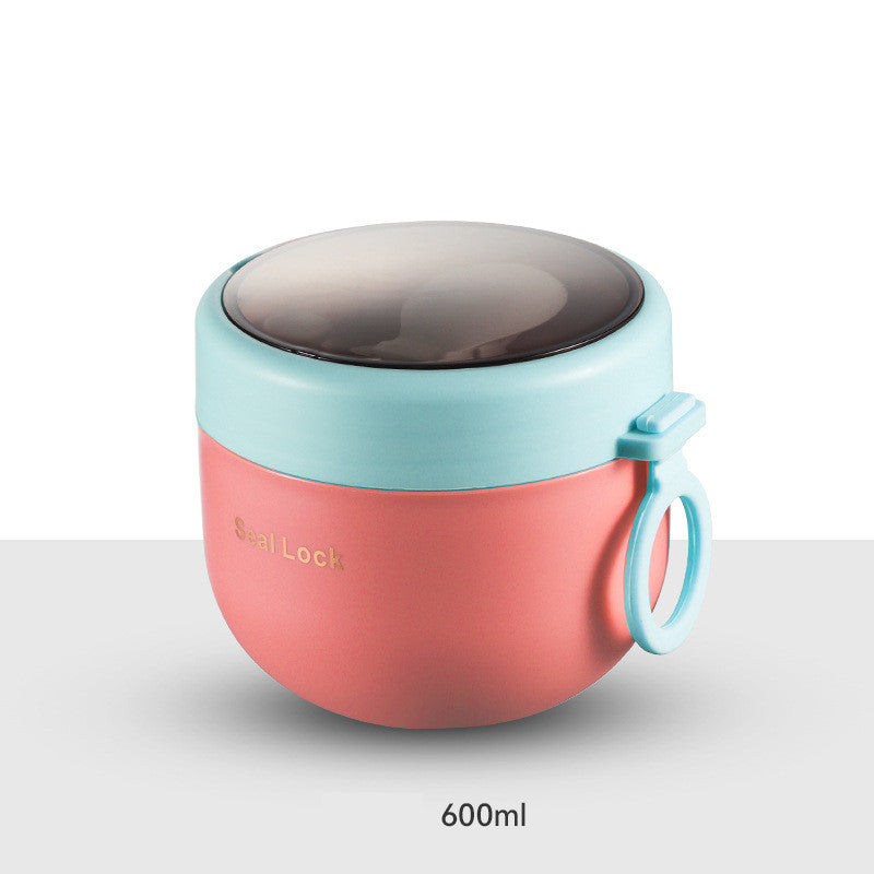 304 Stainless Steel Insulated Oatmeal Cup Soup Microwave Portable With Spoon