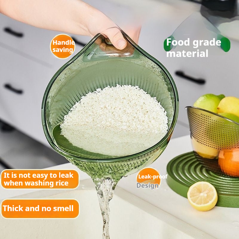 Multifunctional Drain Basket Rice Washing Blue Kitchen Vegetable Basin Sub Fruit Basket