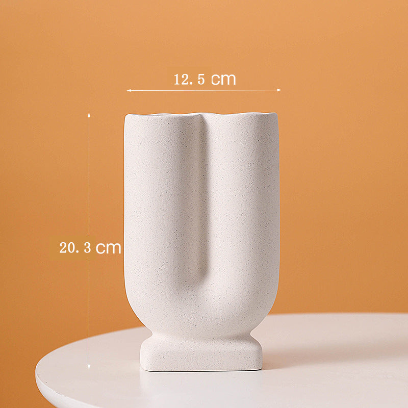 Creative Frosted Ceramic Vase With Metal Spots
