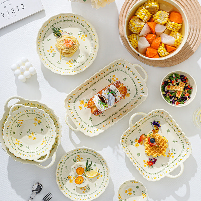 Underglaze Color Bowl And Dish Suit Household Ceramic Tableware