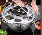 The Royal Steel Spinner: 3-in-1 Salad Washer & Serving Bowl