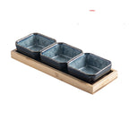 Japanese-style Tea Tray Ceramic Gridded Dried Fruit