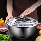 The Royal Steel Spinner: 3-in-1 Salad Washer & Serving Bowl