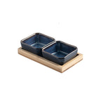 Japanese-style Tea Tray Ceramic Gridded Dried Fruit