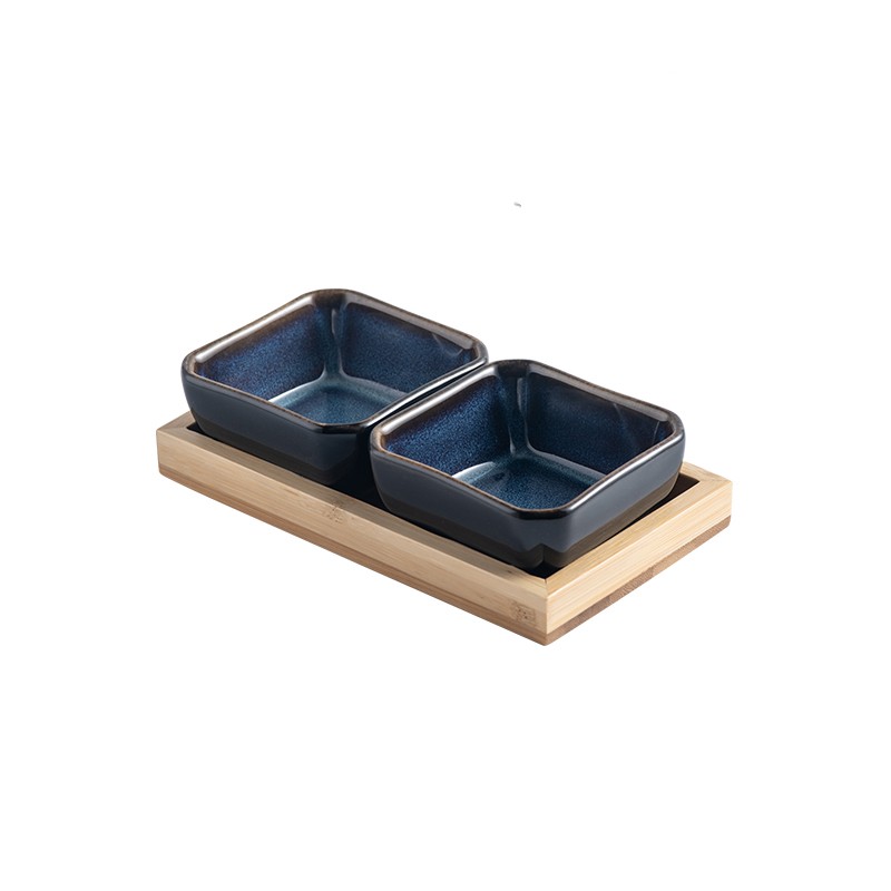 Japanese-style Tea Tray Ceramic Gridded Dried Fruit