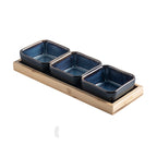 Japanese-style Tea Tray Ceramic Gridded Dried Fruit