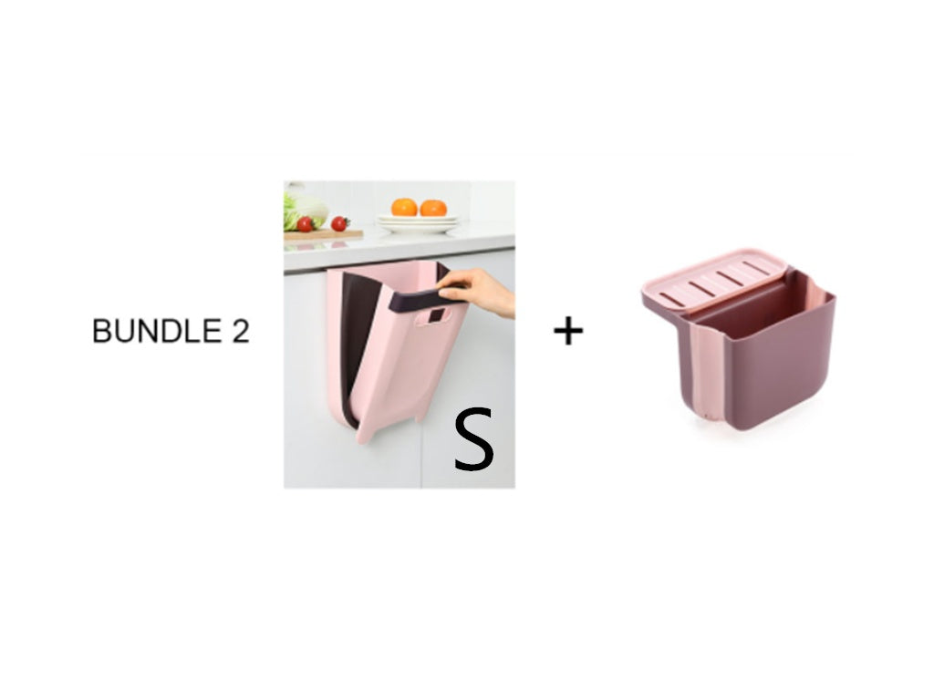 Trash Can Household Folding Paper Basket Hanging Sorting Bin