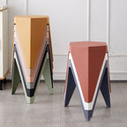 Household Plastic Stool Nordic Windmill Round Stool Thickened Stackable Plastic Stool Simple Modern Dining-table Chair High Bench