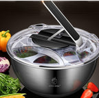 The Royal Steel Spinner: 3-in-1 Salad Washer & Serving Bowl