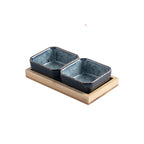 Japanese-style Tea Tray Ceramic Gridded Dried Fruit