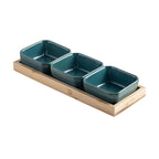 Japanese-style Tea Tray Ceramic Gridded Dried Fruit