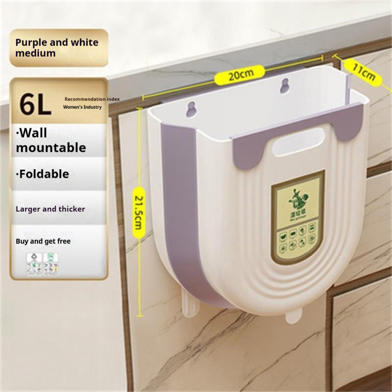 Kitchen Trash Can Hanging Household Kitchen Waste Classification Foldable