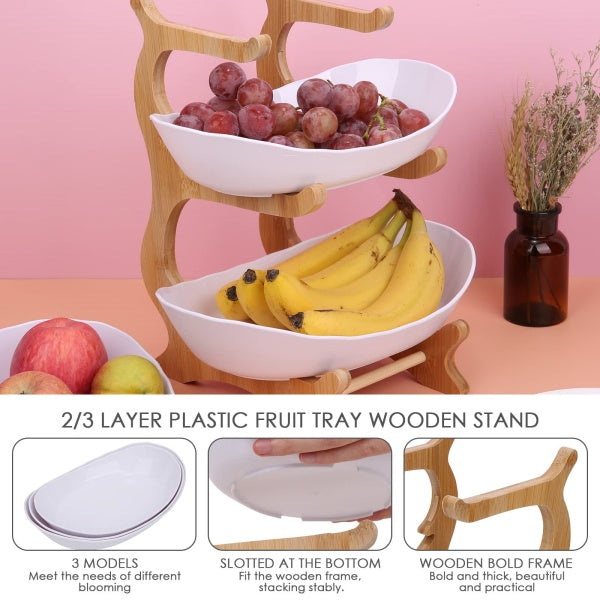 Stacked Fruit Tray Multi-layer Plate Three Compartments Snack Candy Platter Bowl