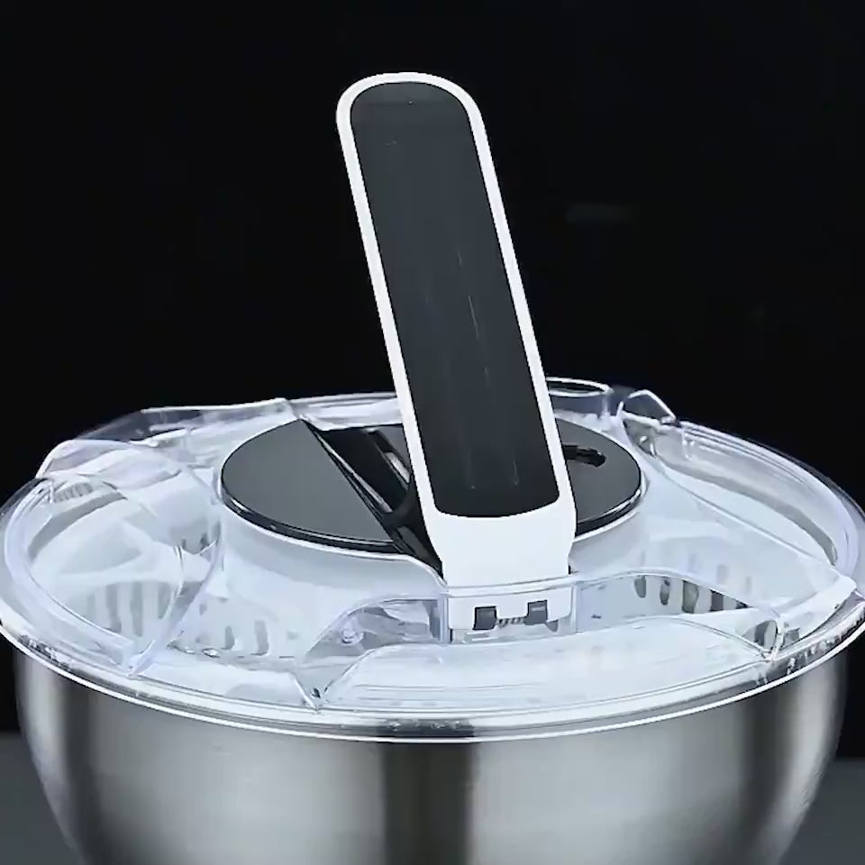 The Royal Steel Spinner: 3-in-1 Salad Washer & Serving Bowl